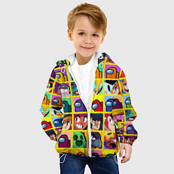 Куртка с капюшоном детская Among Us Brawl Stars Персона, цвет: 3D-белый — фото 2