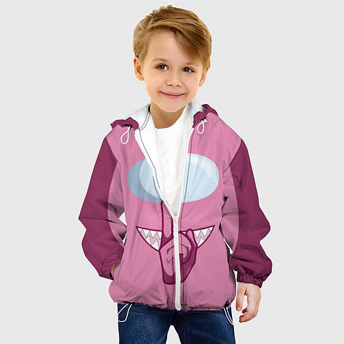 Детская куртка AMONG US PINK IMPOSTOR / 3D-Белый – фото 4