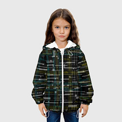 Куртка с капюшоном детская Cyberpunk Tartan, цвет: 3D-белый — фото 2