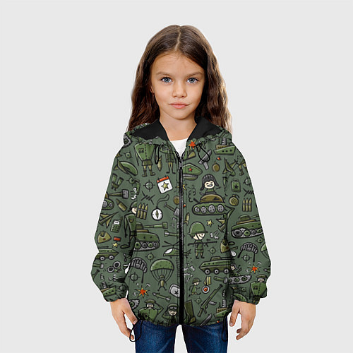 Детская куртка Военные атрибуты / 3D-Черный – фото 3