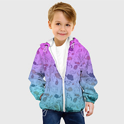 Куртка с капюшоном детская Котики в полете, цвет: 3D-белый — фото 2