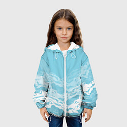 Куртка с капюшоном детская Волны, цвет: 3D-белый — фото 2