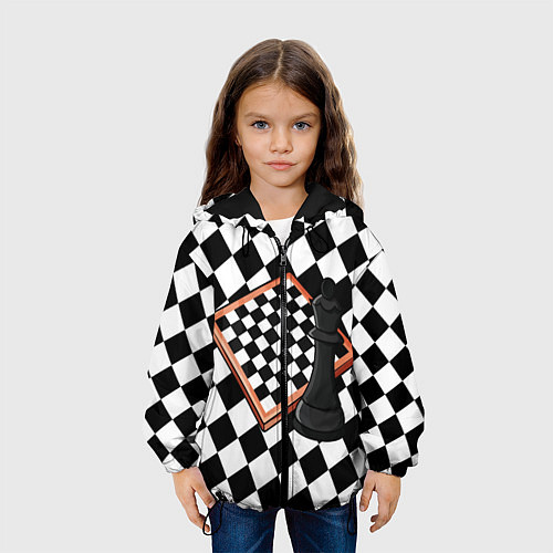 Детская куртка Шахматы / 3D-Черный – фото 3