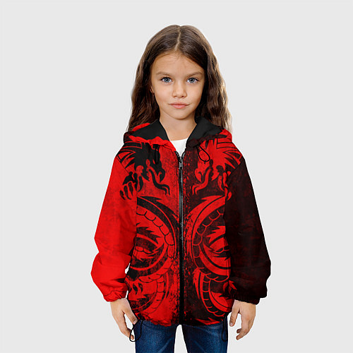 Детская куртка BLACK RED DRAGONS TATOO / 3D-Черный – фото 3