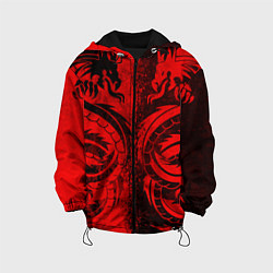 Куртка с капюшоном детская BLACK RED DRAGONS TATOO, цвет: 3D-черный