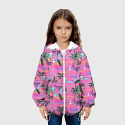 Куртка с капюшоном детская Vaporwave art, цвет: 3D-белый — фото 2