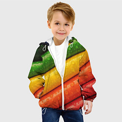 Куртка с капюшоном детская Цветные линии, цвет: 3D-белый — фото 2