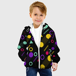 Куртка с капюшоном детская Круги и Треугольники, цвет: 3D-белый — фото 2