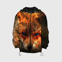 Куртка с капюшоном детская Огненная лиса, цвет: 3D-черный