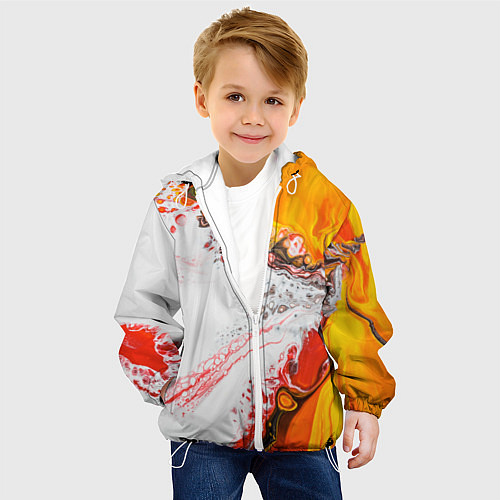 Детская куртка Рисунок желтой краской / 3D-Белый – фото 4