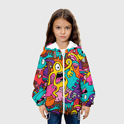 Куртка с капюшоном детская Crazy abstraction, цвет: 3D-белый — фото 2
