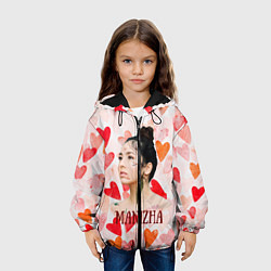 Куртка с капюшоном детская Manizha на фоне сердечек, цвет: 3D-черный — фото 2