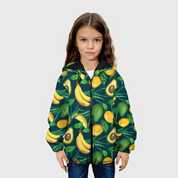 Куртка с капюшоном детская Фрукты, цвет: 3D-черный — фото 2