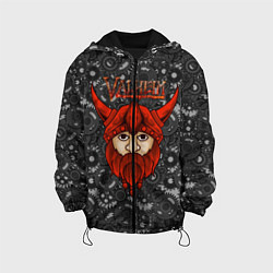 Куртка с капюшоном детская Valheim красный викинг, цвет: 3D-черный