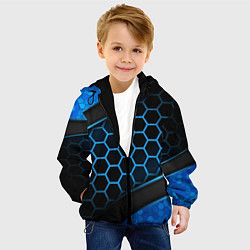 Куртка с капюшоном детская 3D luxury blue 3Д СОТЫ и плиты, цвет: 3D-черный — фото 2