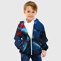Куртка с капюшоном детская Поднятие уровня Аниме, цвет: 3D-белый — фото 2