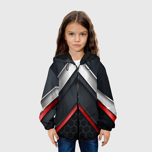Детская куртка 3D соты объемная броня сталь / 3D-Черный – фото 3