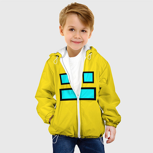 Детская куртка Geometry Dash Smile / 3D-Белый – фото 4
