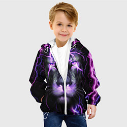 Куртка с капюшоном детская НЕОНОВЫЙ ЛЕВ NEON LION, цвет: 3D-белый — фото 2