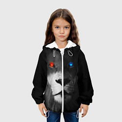 Куртка с капюшоном детская ЛЕВ - НЕОНОВЫЕ ГЛАЗА, цвет: 3D-белый — фото 2