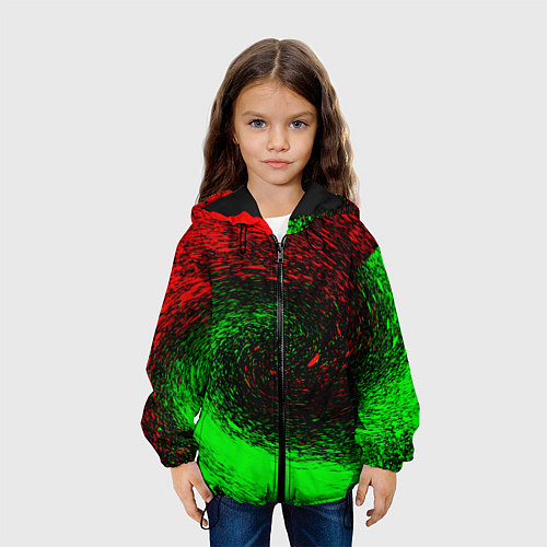 Детская куртка КРАСНАЯ И ЗЕЛЕНАЯ КРАСКА / 3D-Черный – фото 3