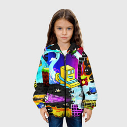 Куртка с капюшоном детская Geometry Dash: Art, цвет: 3D-черный — фото 2