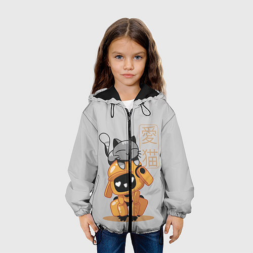 Детская куртка Cat and Robot ЛСР / 3D-Черный – фото 3
