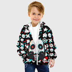 Куртка с капюшоном детская ЛЮБОВЬ СМЕРТЬ И РОБОТЫ ГЛИТЧ, цвет: 3D-белый — фото 2