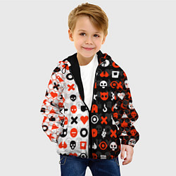 Куртка с капюшоном детская ЛЮБОВЬ СМЕРТЬ И РОБОТЫ УЗОР, цвет: 3D-черный — фото 2
