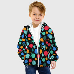 Куртка с капюшоном детская Брызги красок, цвет: 3D-белый — фото 2