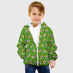 Куртка с капюшоном детская Смайлы Лягушки, цвет: 3D-белый — фото 2