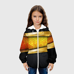 Куртка с капюшоном детская 3D ЗОЛОТЫЕ СОТЫ БРОНЯ 3Д, цвет: 3D-белый — фото 2