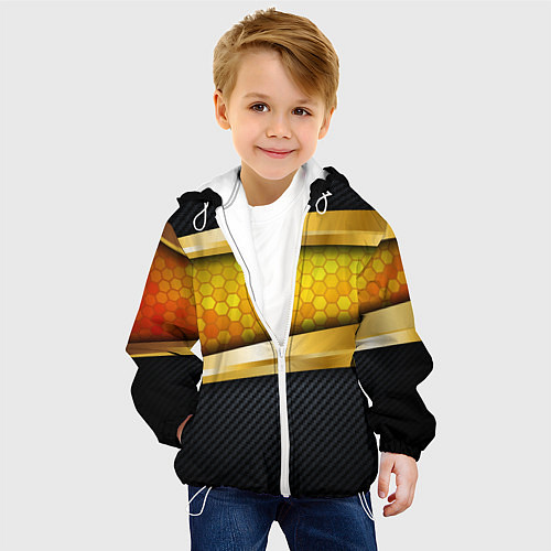 Детская куртка 3D ЗОЛОТЫЕ СОТЫ БРОНЯ 3Д / 3D-Белый – фото 4
