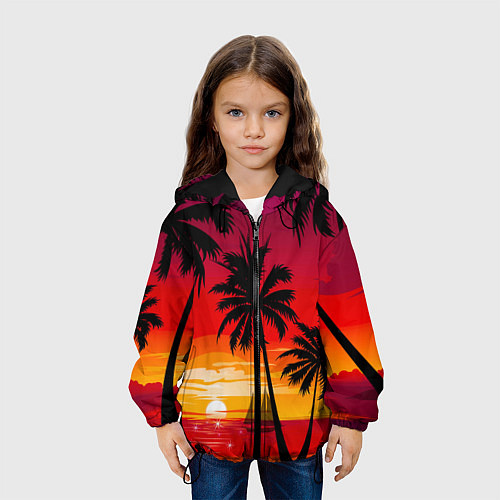 Детская куртка Гавайский закат / 3D-Черный – фото 3