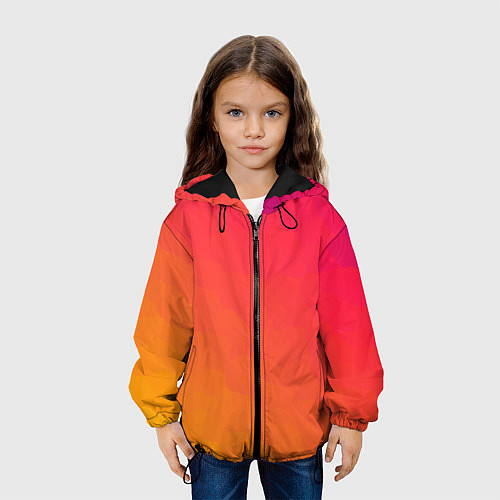 Детская куртка Градиент заря / 3D-Черный – фото 3