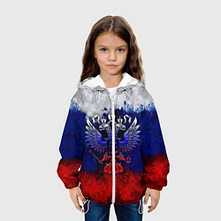 Куртка с капюшоном детская Россия Russia Герб, цвет: 3D-белый — фото 2