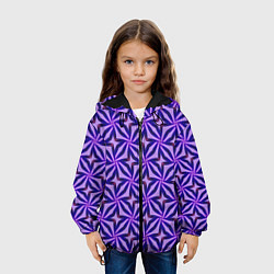Куртка с капюшоном детская Синие острые узоры, цвет: 3D-черный — фото 2