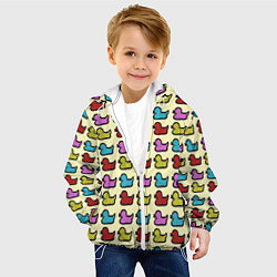Куртка с капюшоном детская Утиный фон Утки Ducks, цвет: 3D-белый — фото 2