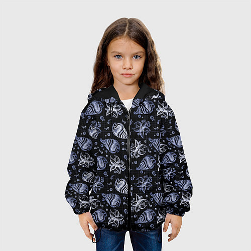 Детская куртка Раковины и звезды / 3D-Черный – фото 3