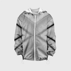Куртка с капюшоном детская Линии иллюзия, цвет: 3D-белый