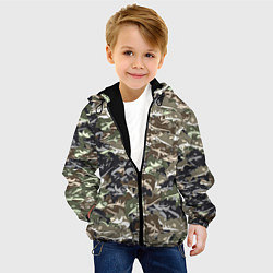 Куртка с капюшоном детская Камуфляж для рыбака, цвет: 3D-черный — фото 2