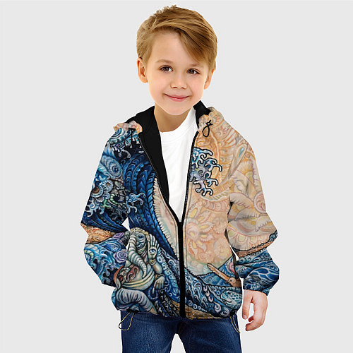 Детская куртка Indian Ocean psychedelics / 3D-Черный – фото 4