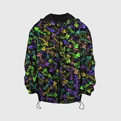 Куртка с капюшоном детская Neon Fish Bone, цвет: 3D-черный