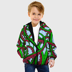 Куртка с капюшоном детская Кракен Kraken, цвет: 3D-черный — фото 2