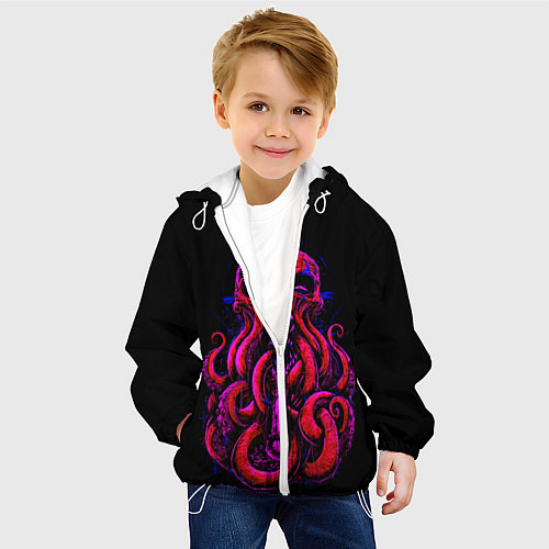 Детская куртка Череп Осьминог Octopus Skull / 3D-Белый – фото 4