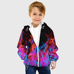 Куртка с капюшоном детская ТРИ ОГНЯ FIRE СИНИЙ ОГОНЬ, цвет: 3D-белый — фото 2