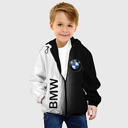 Куртка с капюшоном детская Black and White BMW, цвет: 3D-черный — фото 2