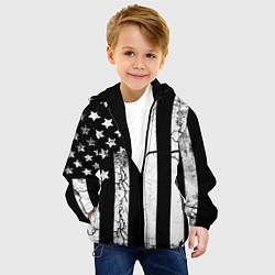 Куртка с капюшоном детская ЗВЕЗДНО-ПОЛОСАТЫЙ, цвет: 3D-черный — фото 2