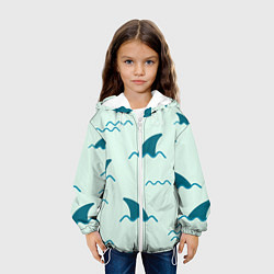Куртка с капюшоном детская Плавники акул, цвет: 3D-белый — фото 2