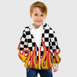 Куртка с капюшоном детская ОГОНЬ УЗОР PATTERN, цвет: 3D-белый — фото 2